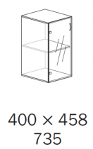 ALFA 500 Skříň 400x458x735 Dveře sklo levé,