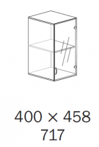 ALFA 500 Skříň 400x458x717, Nástavec, Dveře sklo p
