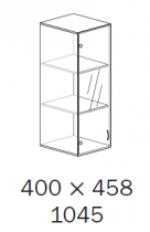 ALFA 500 Skříň 400x458x1045, Nástavec, Dveře sklo