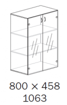 ALFA 500 Skříň 800x458x1063 FT Dveře sklo, 