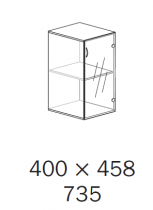 ALFA 500 Skříň 400x458x735 Dveře sklo pravé, Třešeň